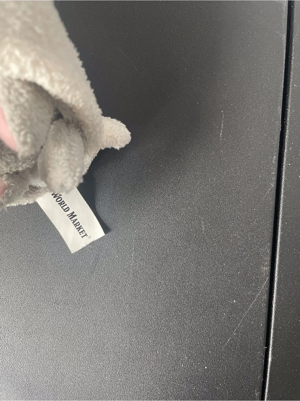 Cost Plus World Market Grey and Cream Plush Wolf and Sheep Toy